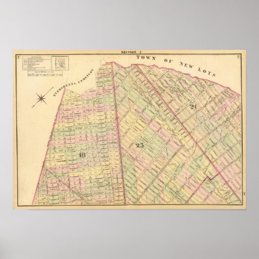 Poster Carte Sec 7 Brooklyn (Devant)