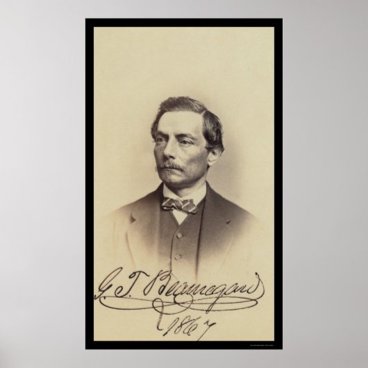 Poster Carte signée Beauregard générale 1867 (Devant)