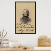 Poster Carte signée George Armstrong Custer 1866 (Cuisine)