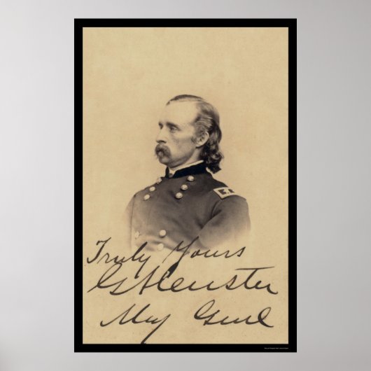 Poster Carte signée George Armstrong Custer 1866 (Devant)