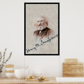 Poster Carte signée Henry Longfellow 1860 (Cuisine)