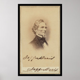 Poster Carte signée Jefferson Davis 1860