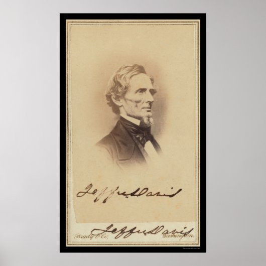 Poster Carte signée Jefferson Davis 1860 (Devant)