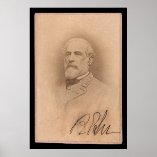 Poster Carte signée Robert E. Lee 1860