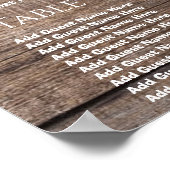 Poster Carte simple de Mariage en bois rustique (Coin)