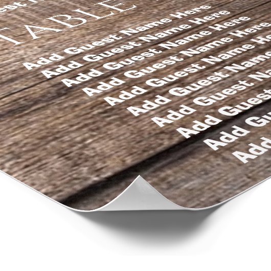 Poster Carte simple de Mariage en bois rustique (Coin)