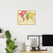 Poster Carte simple Monde (Bureau à domicile)