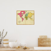 Poster Carte simple Monde (Cuisine)