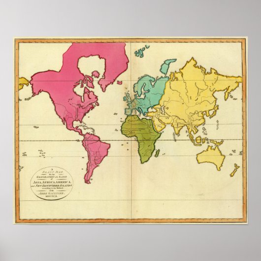 Poster Carte simple Monde (Devant)