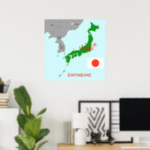 Poster Carte sismique du séisme au Japon (Bureau à domicile)