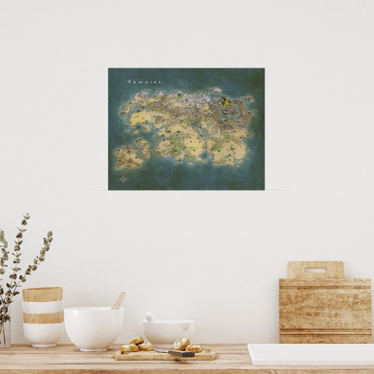 Poster Carte Tamriel (Cuisine)