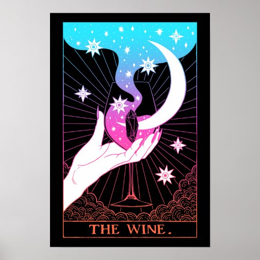 Poster Carte Tarot de l'affiche du vin (Devant)