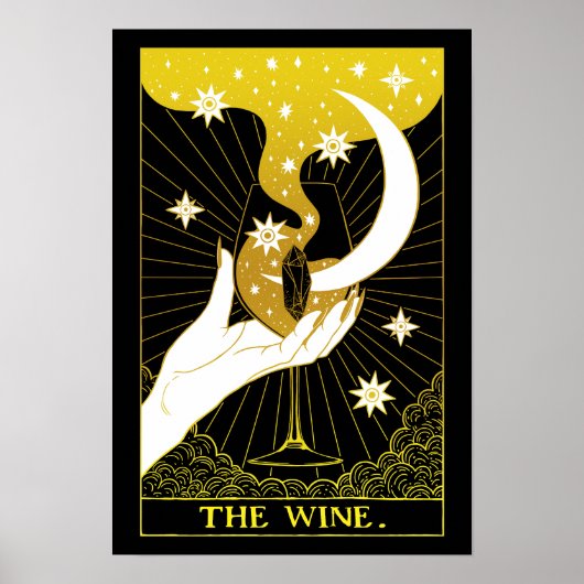 Poster Carte Tarot de l'affiche du vin (Devant)