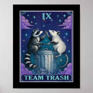 Poster Carte Tarot Deck Team Trash Raccoon Cartes Tarot D