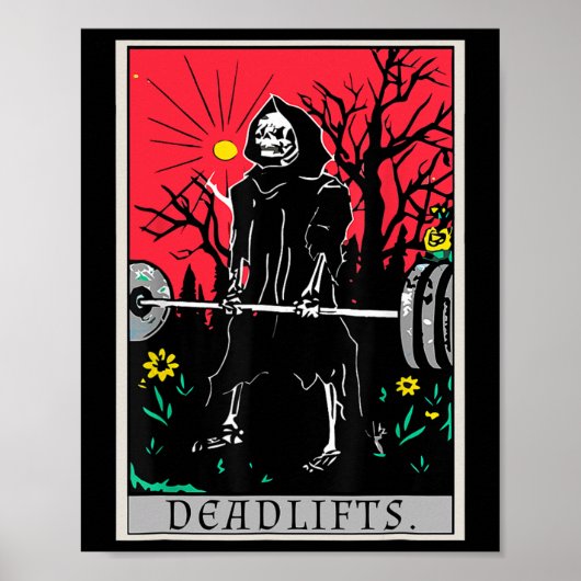 Poster Carte Tarot Funny Gym Deadlifts d'entraînement Dea (Devant)