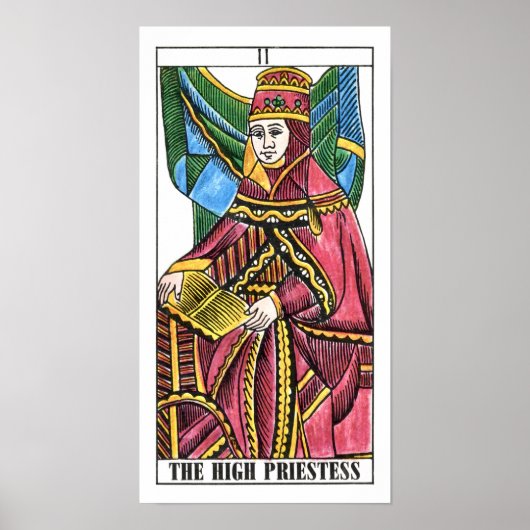 Poster Carte Tarot Haute Prêtesse (Devant)