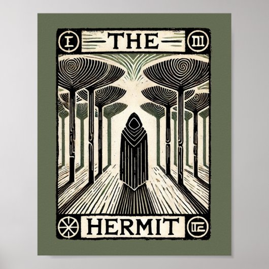 Poster Carte Tarot Hermit (Devant)