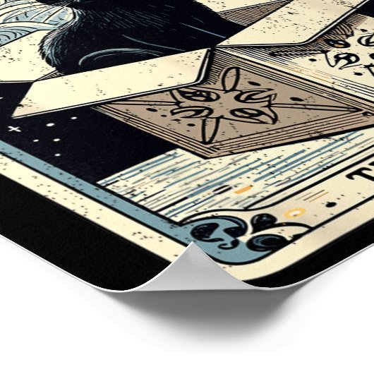 Poster Carte Tarot Hermite Chat En Boîte Mystic Funny Cha (Coin)