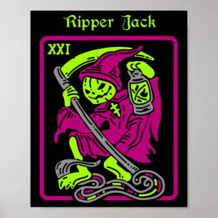 Poster Carte Tarot Jack Ripper Halloween Décor Occulte Ho