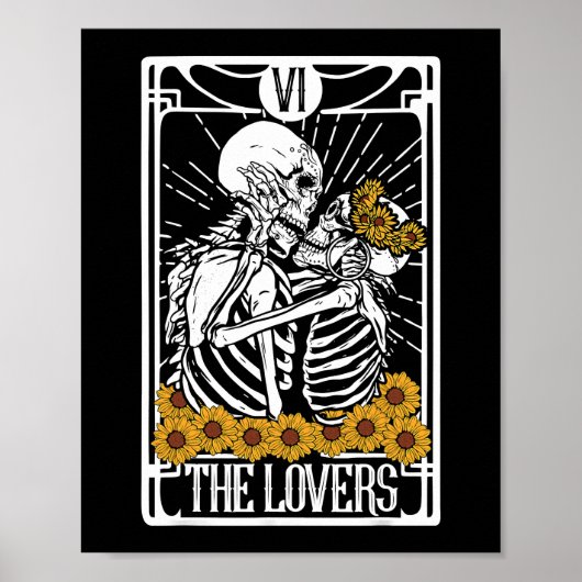 Poster Carte Tarot Lovers Lecture Sorcière Hall esthétiqu (Devant)