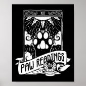 Poster Carte Tarot Lune Crescent Et Paw Cat Lecture (Devant)