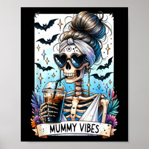Poster Carte Tarot Vibes de maman Éffrayante saison Skele