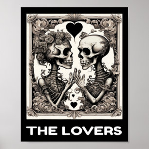 Poster Carte Tarot Vintage Skeleton Goth Hallow