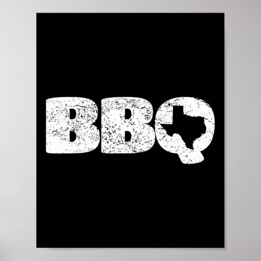 Poster Carte Texas Tx Poignée Bbq Rbecue Simple T (Devant)