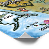 Poster Carte Texas USA (Coin)