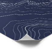 Poster Carte topographique bleue (Coin)