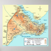 Poster Carte topographique de Constantinople Byzantine (Devant)