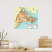 Poster Carte topographique de Constantinople Byzantine (Cuisine)