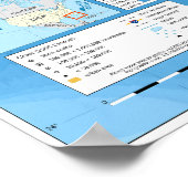 Poster Carte topographique de l'État américain de Floride (Coin)