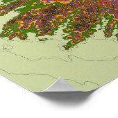 Poster Carte topographique de l'Irlande (Coin)