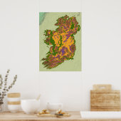 Poster Carte topographique de l'Irlande (Cuisine)