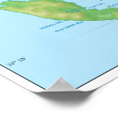 Poster Carte topographique des îles Bermudes Grande-Breta (Coin)