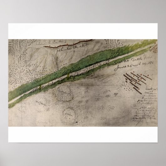 Poster Carte topographique du champ de bataille du Litt (Devant)