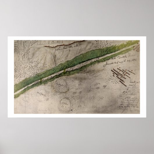 Poster Carte topographique du champ de bataille du Litt (Devant)