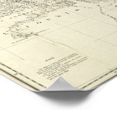 Poster Carte topographique du Nevada et de l'Arizona (Coin)