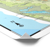 Poster Carte topographique et bathymétrique de San Franci (Coin)