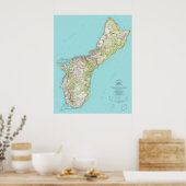 Poster Carte topographique vintage de Guam (Cuisine)