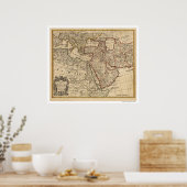 Poster Carte Turquie Perse Arabie - 1721 (Cuisine)