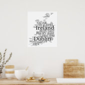 Poster Carte Typographique De L'Art Irlandais (Cuisine)