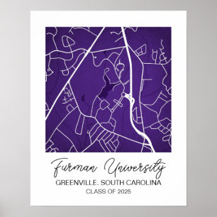 Poster Carte universitaire personnalisée, carte personnal