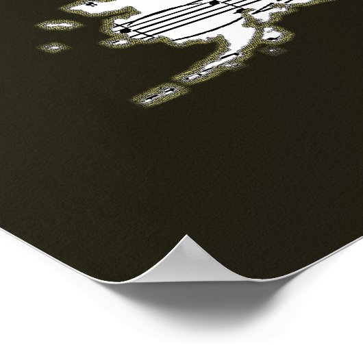 Poster carte usa music notes (Coin)