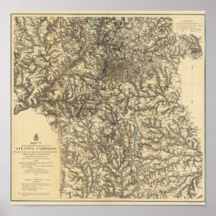 Poster Carte V illustrant les opérations militaires