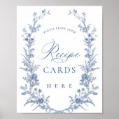 Poster Carte Victorian Dusty Blue French Garden Recette (Devant)