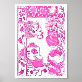 Poster Carte vierge magenta