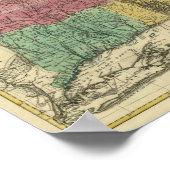 Poster Carte vintage 1777 Nouvelle-Angleterre (Coin)