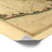 Poster Carte vintage 1814 Louisiane (Coin)